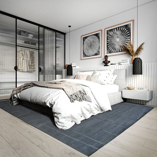 Tapis Salon Aspect Jute Gris 120x160