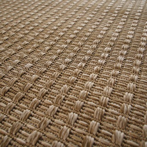 Tapis Salon Aspect Jute Motif Damier Beige 120x160