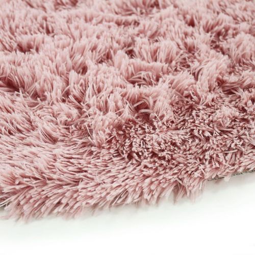 Tapis Salon  à Base Fine Et Souple Extra Doux Rose Diam.120