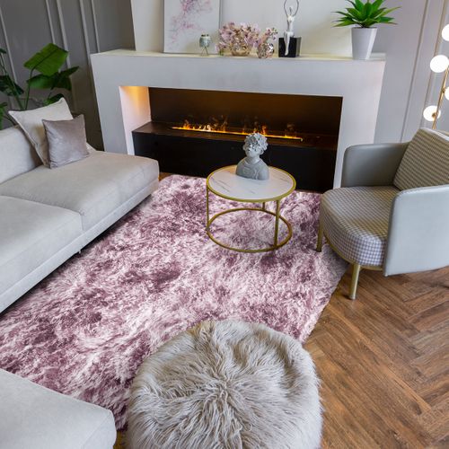 Tapis Salon Shaggy Moderne Rose 120x170