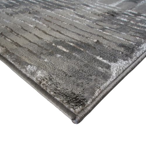 Tapis Salon Graphique Effet Brume Gris 120x170