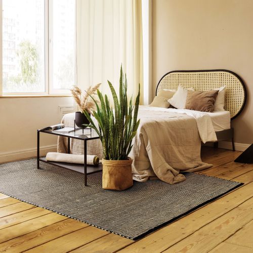 Tapis En Jute 120x170 Naturel - Noir