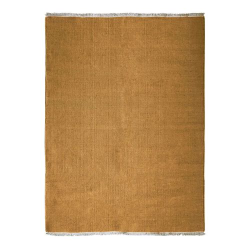 Tapis Salon En Jute Coton Avec Franges Ocre 120x170 - Style Bohème