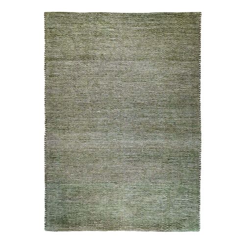 Tapis Salon Artisanal En Jute Coton Chenille Vert Rouillé 120x170