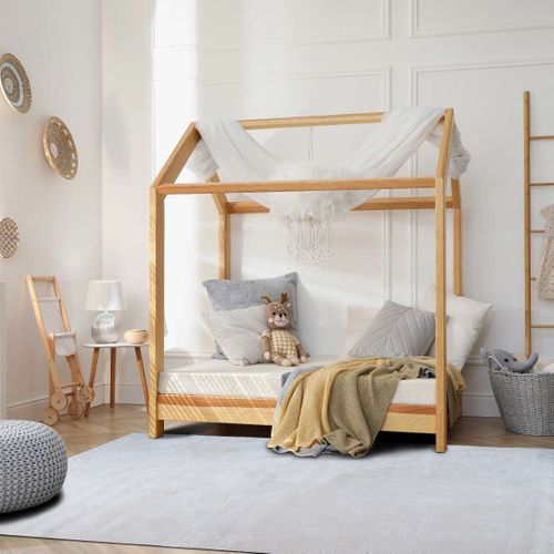 Tapis Salon Doux Uni Blanc 120x160