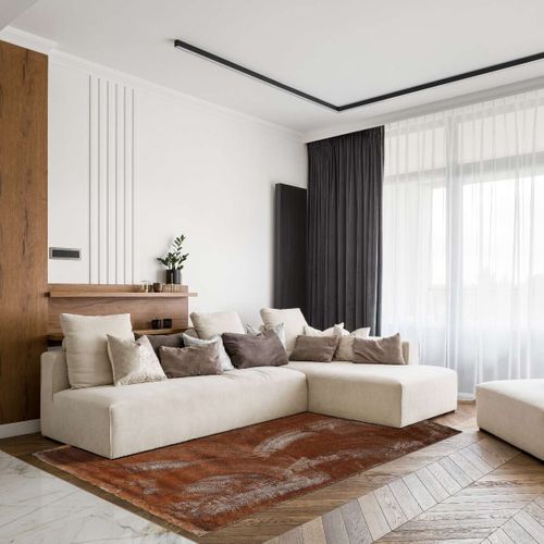 Tapis Salon Uni Tout Doux Marron  120x160