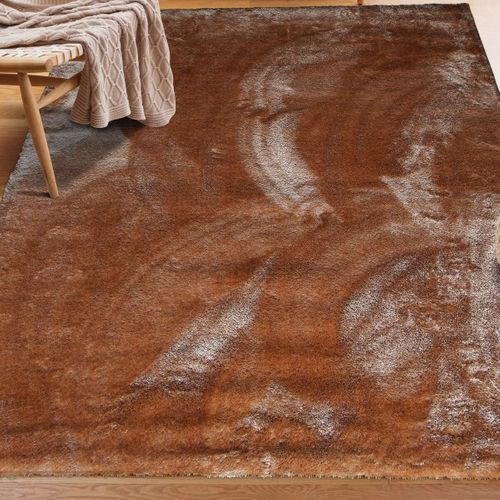 Tapis Salon Uni Tout Doux Marron  120x160