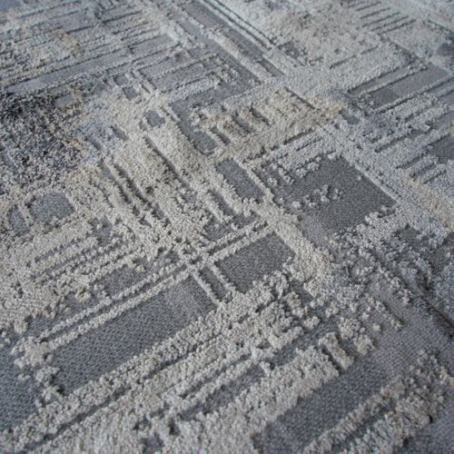 Tapis Salon Graphique Effet Abstrait Gris 120x170