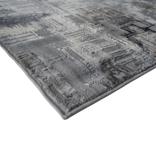 Tapis Salon Graphique Effet Abstrait Gris 120x170