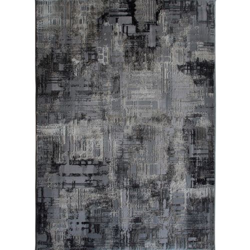 Tapis Salon Graphique Effet Abstrait Gris 120x170