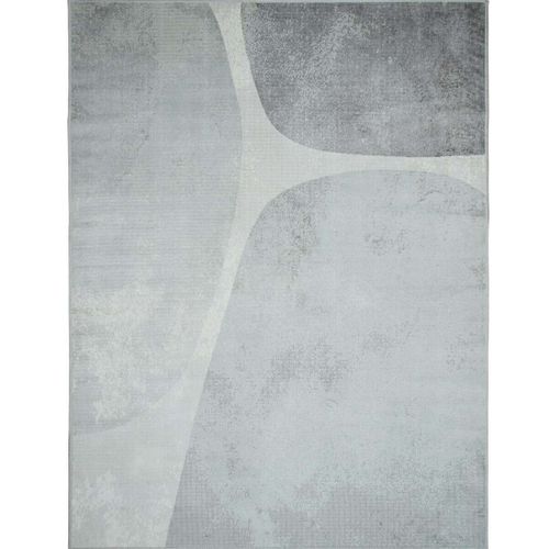 Tapis Salon Doux Moderne Motifs Géométriques Gris 120x160