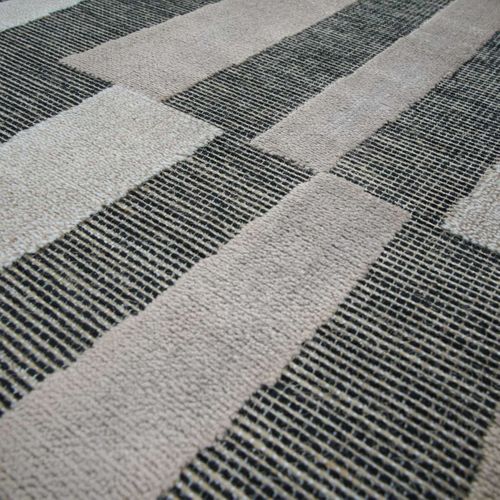 Tapis Salon Graphique Motif Ligne Marron 120x160