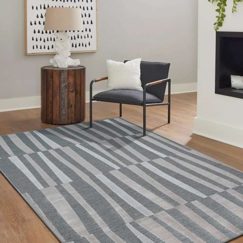 Tapis Salon Graphique Motif Ligne Marron 120x160