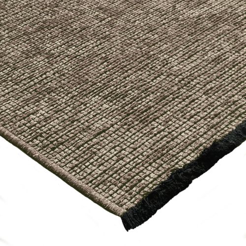Tapis Salon Tissé Plat Coton Noir Reflet Lumière Gris 120x170