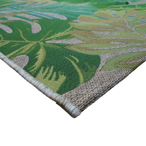 Tapis Salon Salon Feuilles Rouge Multicolore 123x180