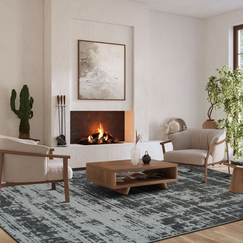 Tapis Salon Abstrait Moderne Taupe 123x180