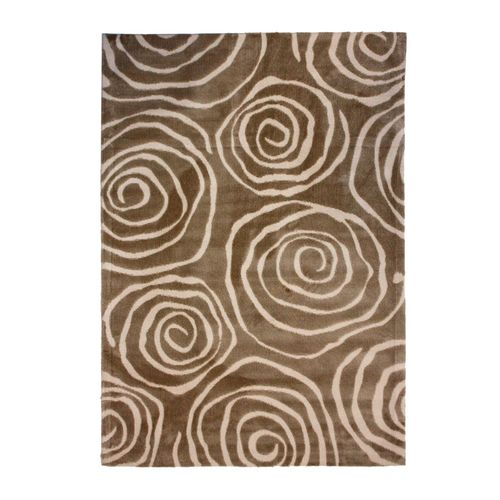 Tapis Salon à Motifs Tourbillons Beige 120x170 - Twin