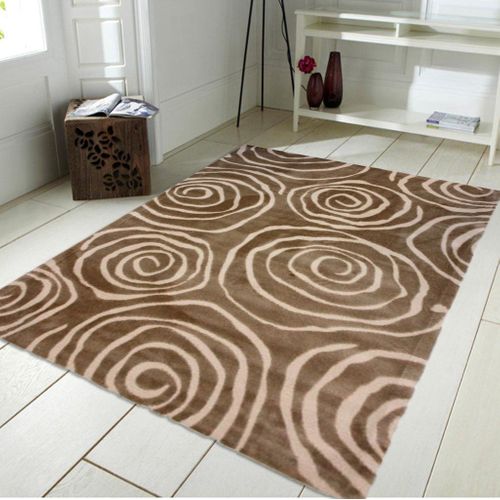 Tapis Salon à Motifs Tourbillons Beige 120x170 - Twin