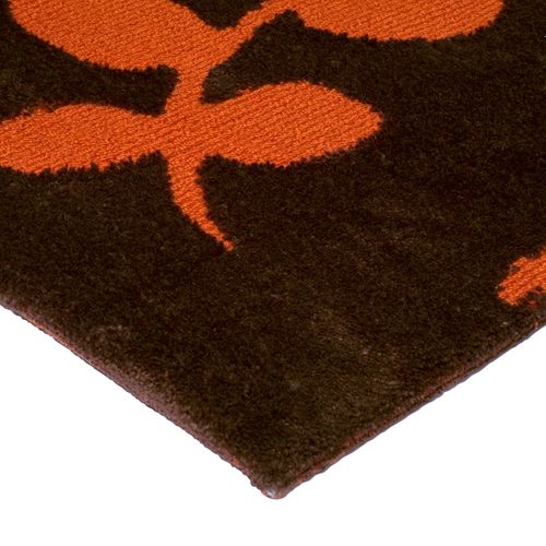 Tapis Salon à Motifs Petites Feuilles Orange 120x170