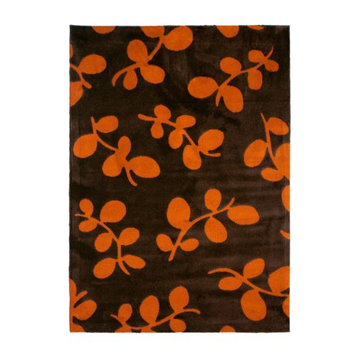 Tapis Salon à Motifs Petites Feuilles Orange 120x170