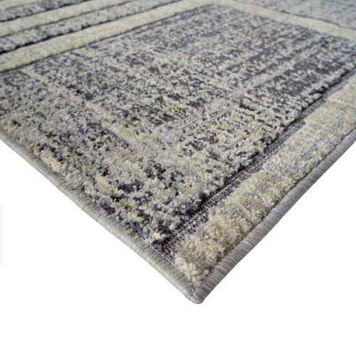 Tapis Salon Extra-doux Motif Quadri Gris Vert 120x170