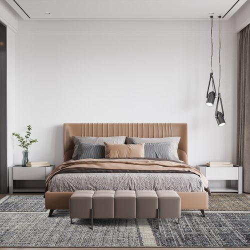 Tapis Salon Extra-doux Motif Quadri Gris Vert 120x170