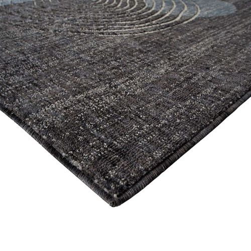 Tapis Salon Recyclé Motif Sphère Gris Bleu 120x170