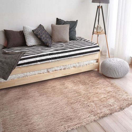 Tapis Salon Poils Longs Toucher Laineux Beige/taupe 130x190