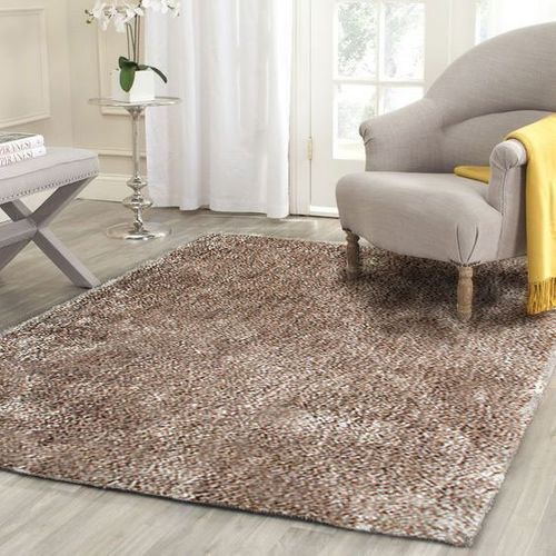 Tapis Salon Poils Longs Toucher Laineux Beige/taupe 130x190