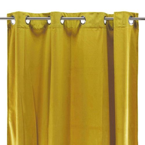 Rideau Toucher Velours Jaune 140x250 - Velours