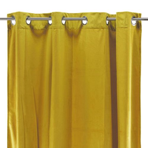 Rideau Toucher Velours Jaune 140x250 - Velours