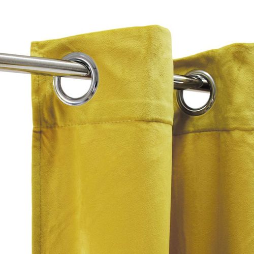 Rideau Toucher Velours Jaune 140x250 - Velours