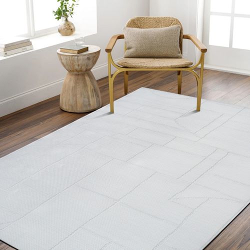 Tapis Salon Aspect Jute Blanc Ivoire 160x225