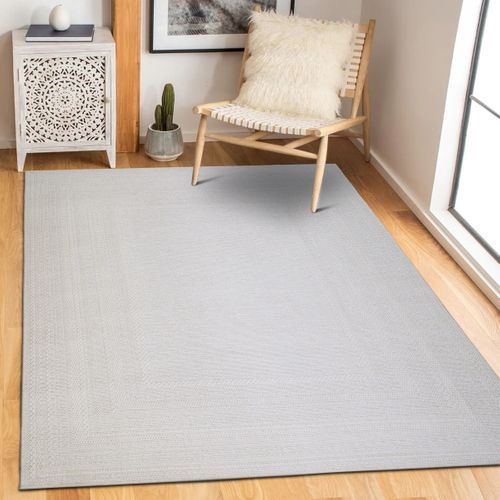 Tapis Salon Aspect Jute à Motif Blanc Ivoire 160x225