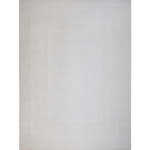 Tapis Salon Aspect Jute à Motif Blanc Ivoire 160x225