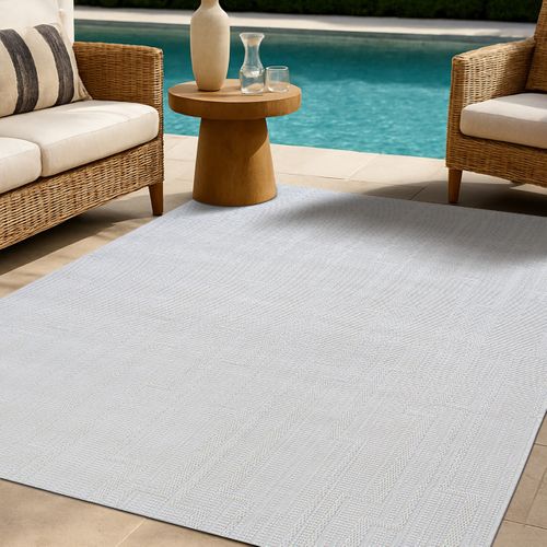 Tapis Salon Aspect Jute Blanc Ivoire 160x225