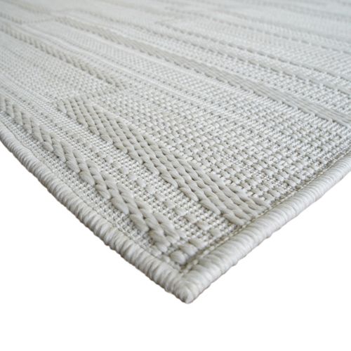 Tapis Salon Aspect Jute Blanc Ivoire 160x225