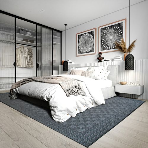 Tapis Salon Aspect Jute Gris 160x225