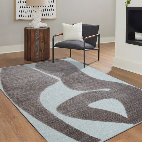 Tapis Salon En Laine Motifs Contemporains Marron 160x230
