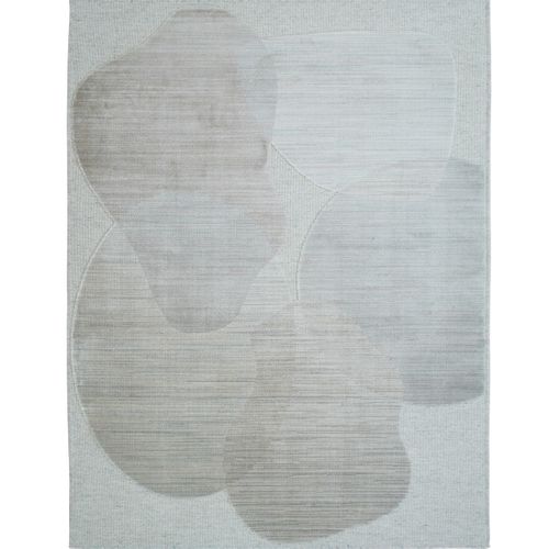 Tapis Salon En Laine Motifs Contemporains Rose Délavé 160x230