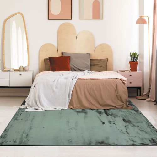 Tapis Salon Extra-doux Effet Velours Vert Foncé 160x230