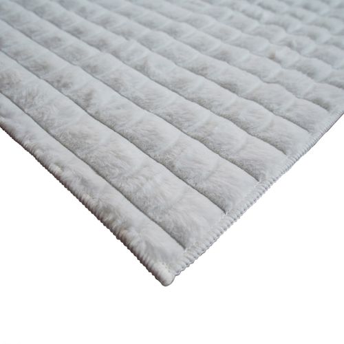 Tapis Salon Damier Extra-doux Blanc 160x230