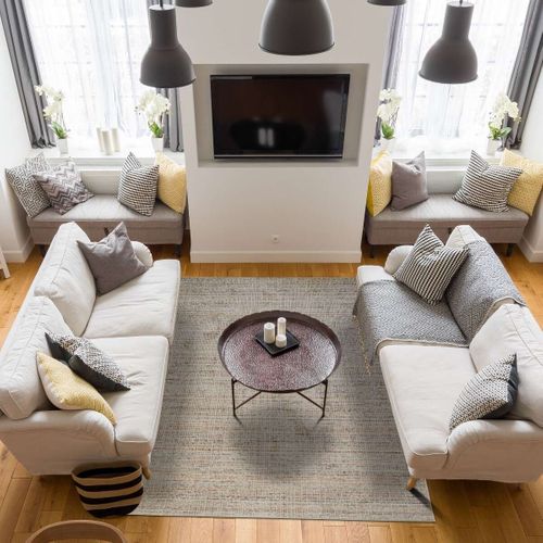 Tapis Salon Moderne Motif Cubes Multicolore Marron 160x230