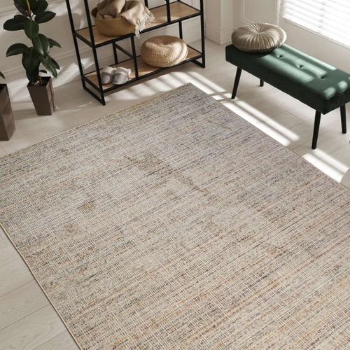Tapis Salon Moderne Motif Cubes Multicolore Marron 160x230