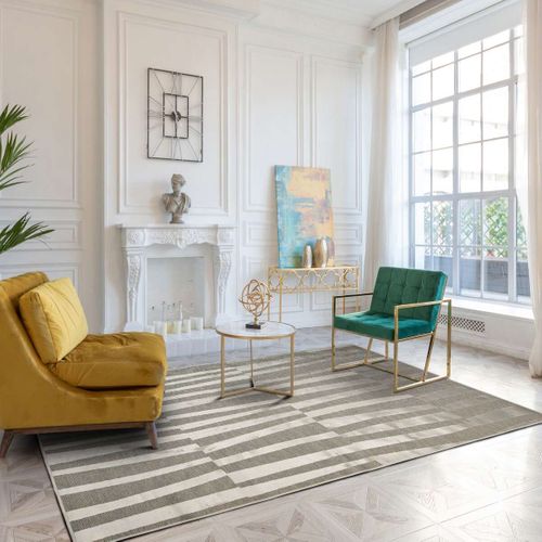 Tapis Salon à Relief Moderne Gris 160x230