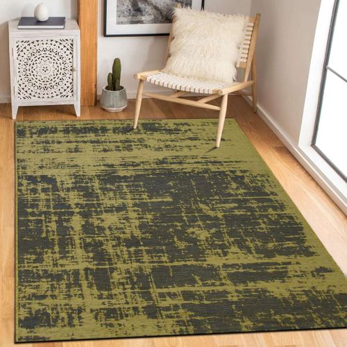 Tapis Salon Moderne Motif Abstrait Jaune 160x230