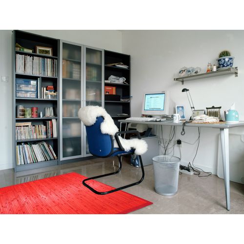 Tapis Salon En Bambou Larges Lattes Et Ganse Rouge 160x230 - Solo Bamboo