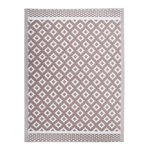 Tapis D'extérieur Motifs Géométriques Moka Rosé 180x240 - Natou
