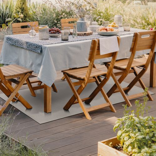 Tapis Salon D'extérieur Intérieur Aspect Jute Blanc 190x290