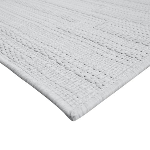 Tapis Salon Aspect Jute à Motif Lignes Blanc Ivoire 190x290